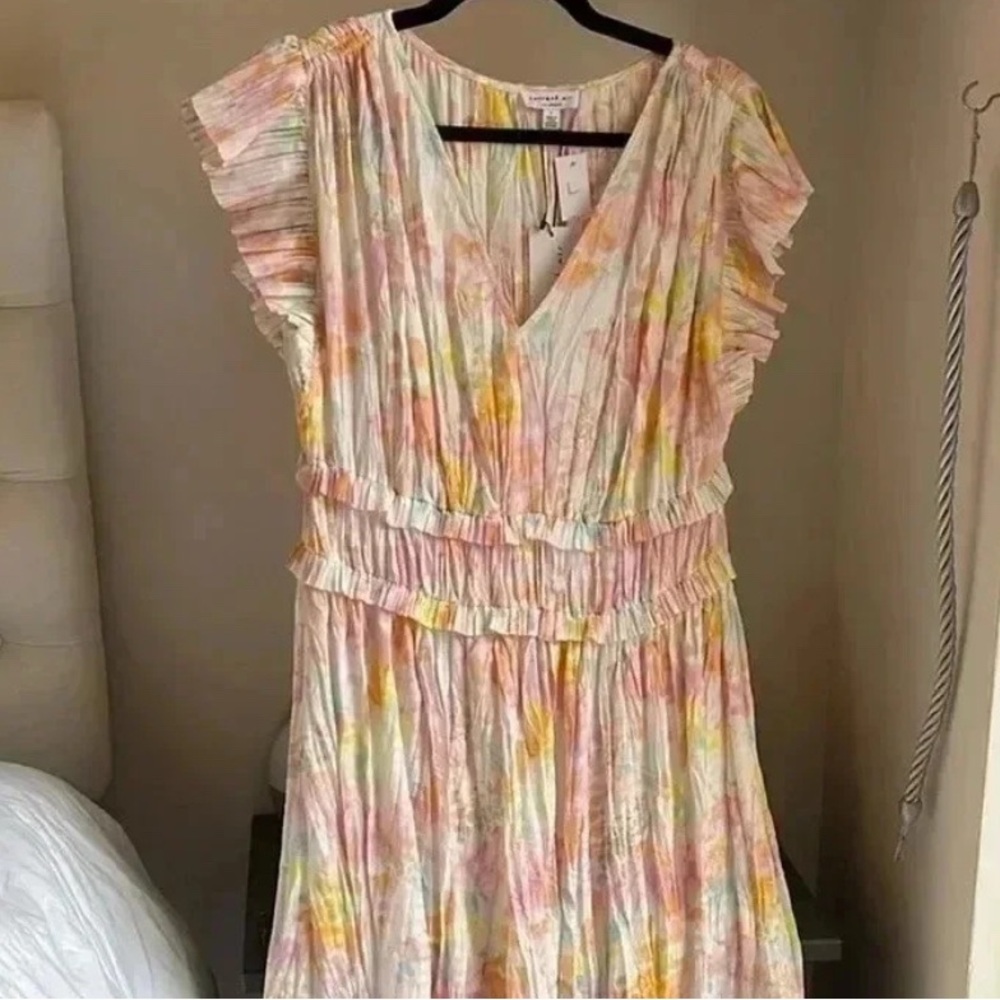 Floral Multicolor V-Neck Dress